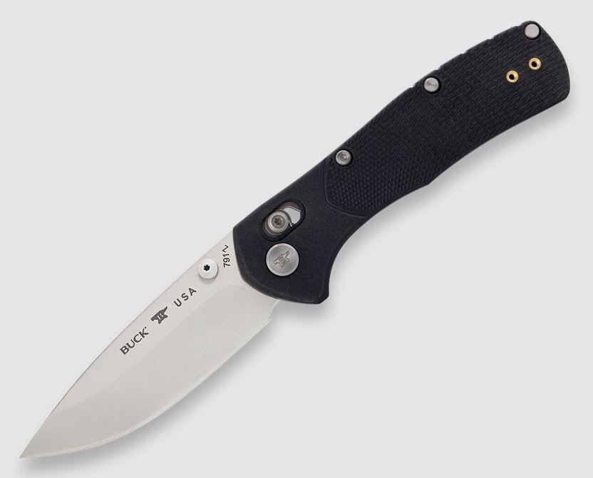 Buck Knives 0791BKS1-B, 791 Range Pro, Satin finished drop point 154CM blade, Black glass filled nylon textured handles with tumble polished stainless steel liners