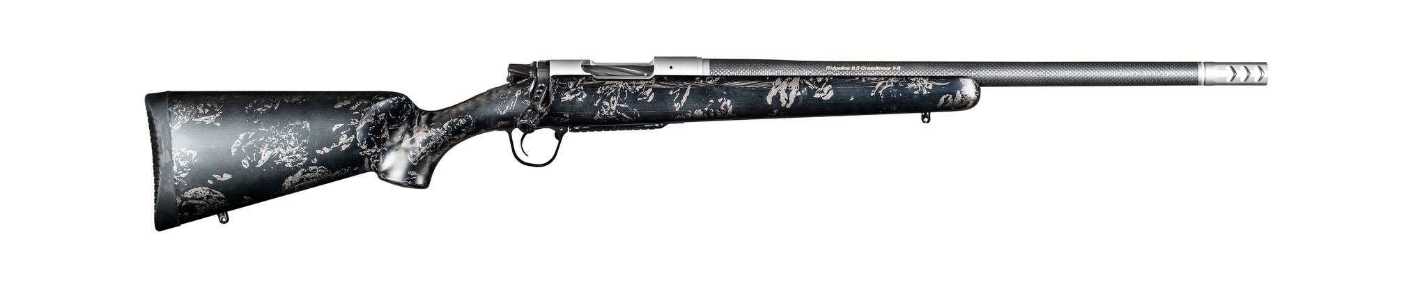 Christensen Ridgeline FFT Titanium Rifle 801-06221-00, 6.5 Creedmoor, 20", Carbon Stock W/metallic Gray Accents, 4 Rds