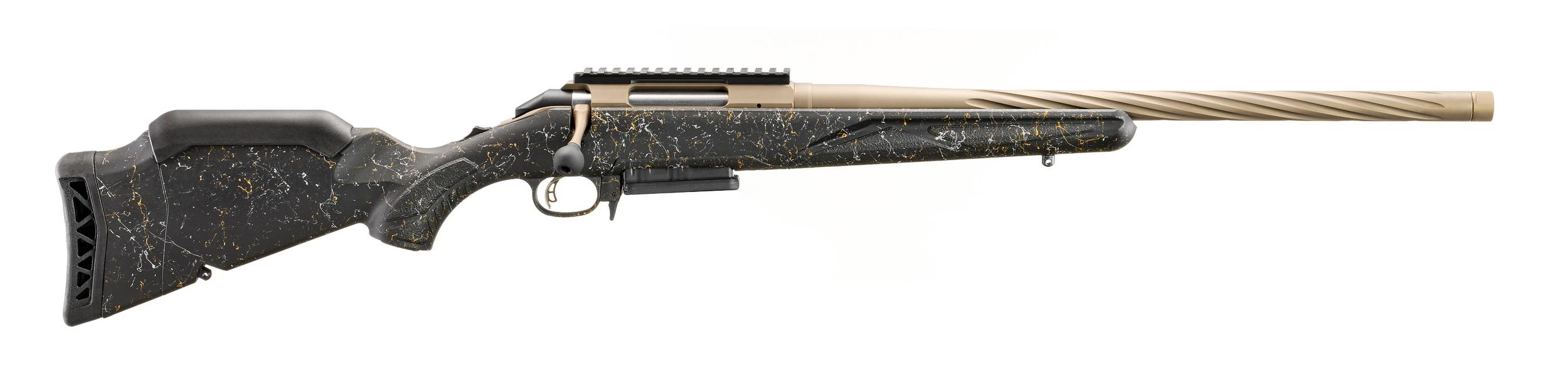 Ruger American II Rifle 46973, 6.5 Creedmoor, 20", Black Splatter Gen II Stock, Burnt Bronze Cerakote, Spiral Fluting, 3 Rds