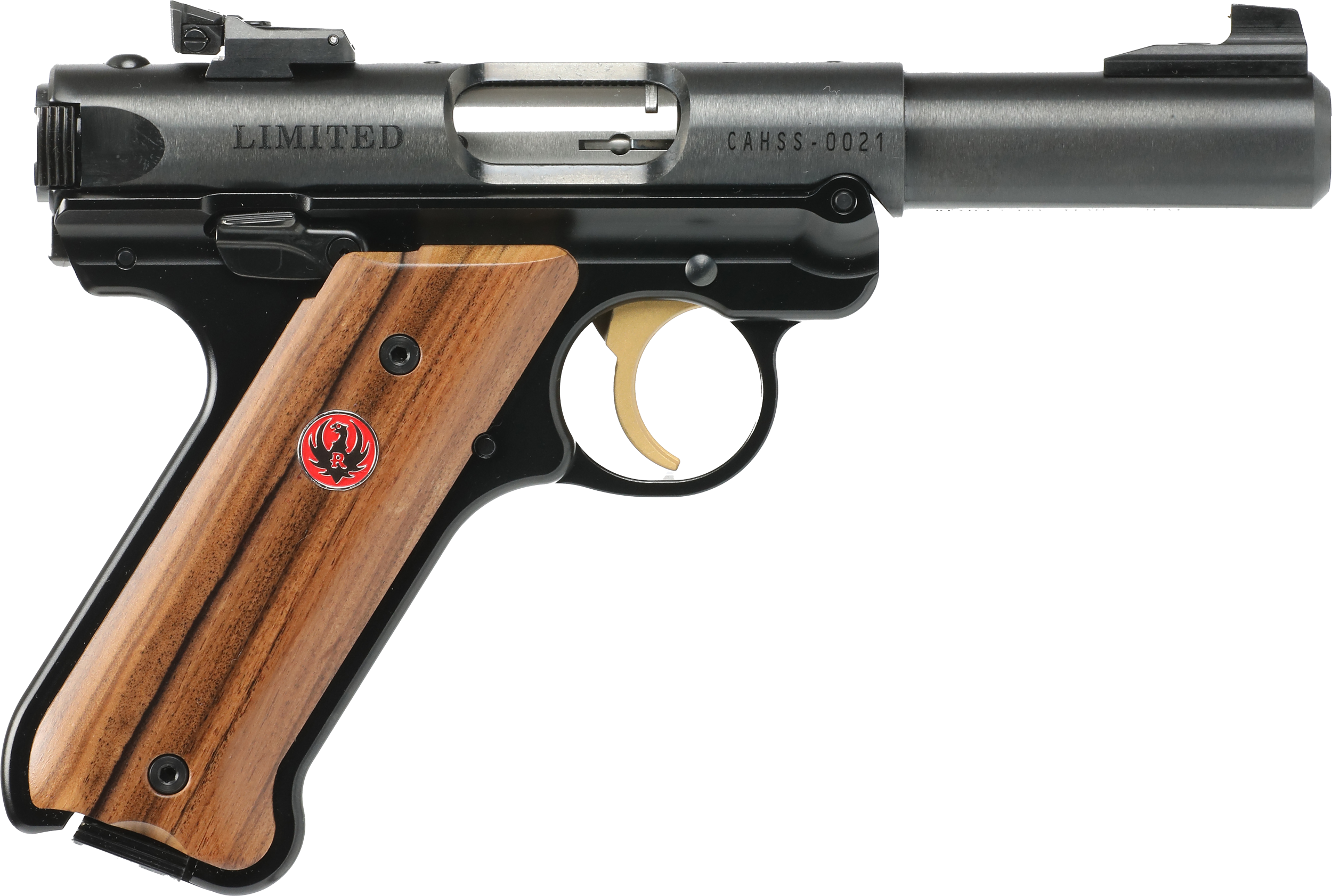 Ruger Mark IV Limited Pistol 40188, 22LR, 4in, Wood Grips, 10 Rds