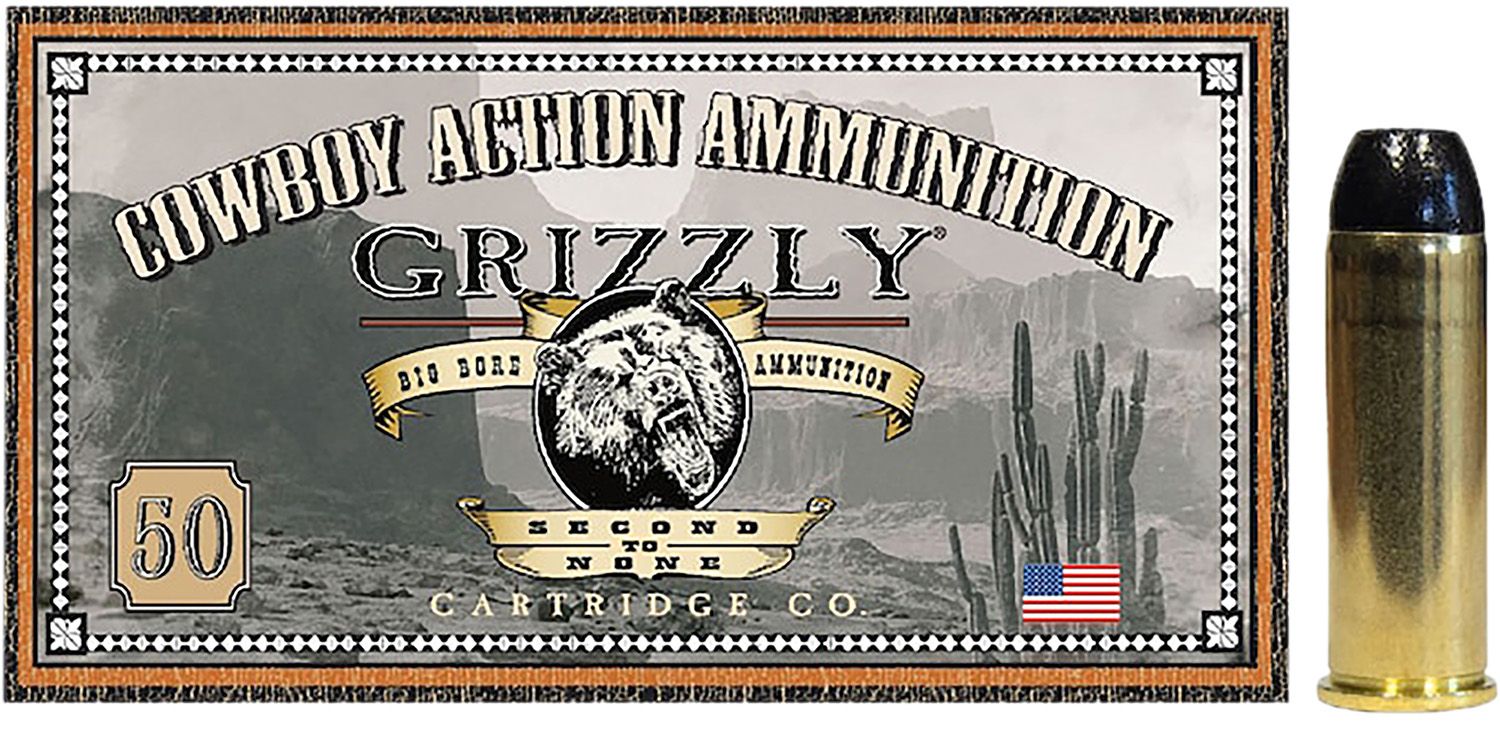 Grizzly Ammunition Cowboy Action Pistol Ammunition GC44M2, 44 Mag, Round Nose Flat Point, 200  GR, 975  fps, 50 Rd/bx