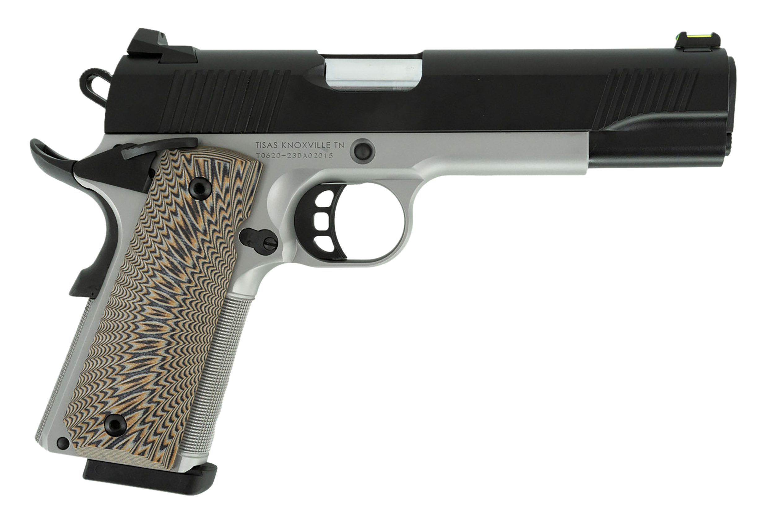 Tisas 1911 D10 FO Pistol 10100803, 10mm, 5in, Tan/black G10