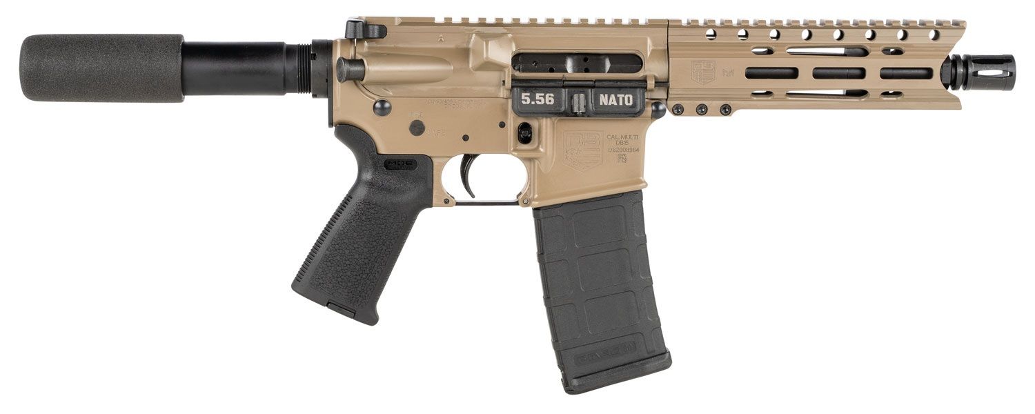 Diamondback Carbon DB15 Pistol DB1912K061, 5.56 NATO, 7in, No Stock, MOE Grips, FDE Finish, 30 Rds