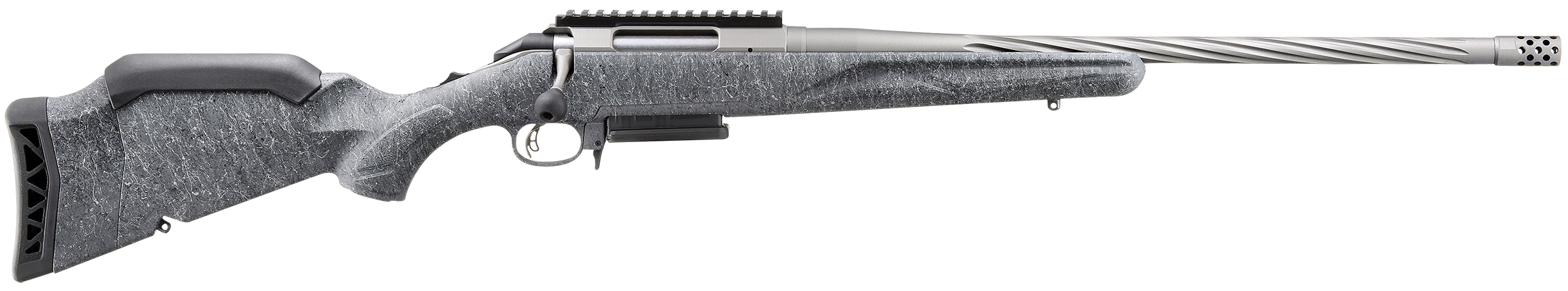 Ruger American II Rifle 46903, 7MM-08 Rem, 20 in Threaded, Gray Splatter Gen II American Stock, Gun Metal Gray Cerakote