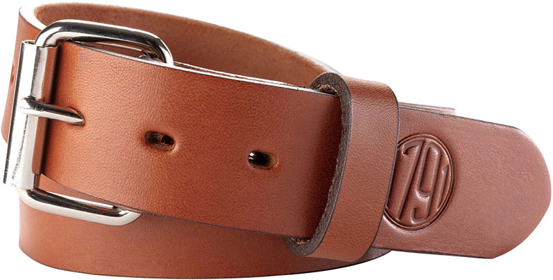 1791 Gunleather Gun Belt 01 (BLT-01-34/38-CBR-A), Size 34/38, 1-1/2" Width, Classic Brown Leather