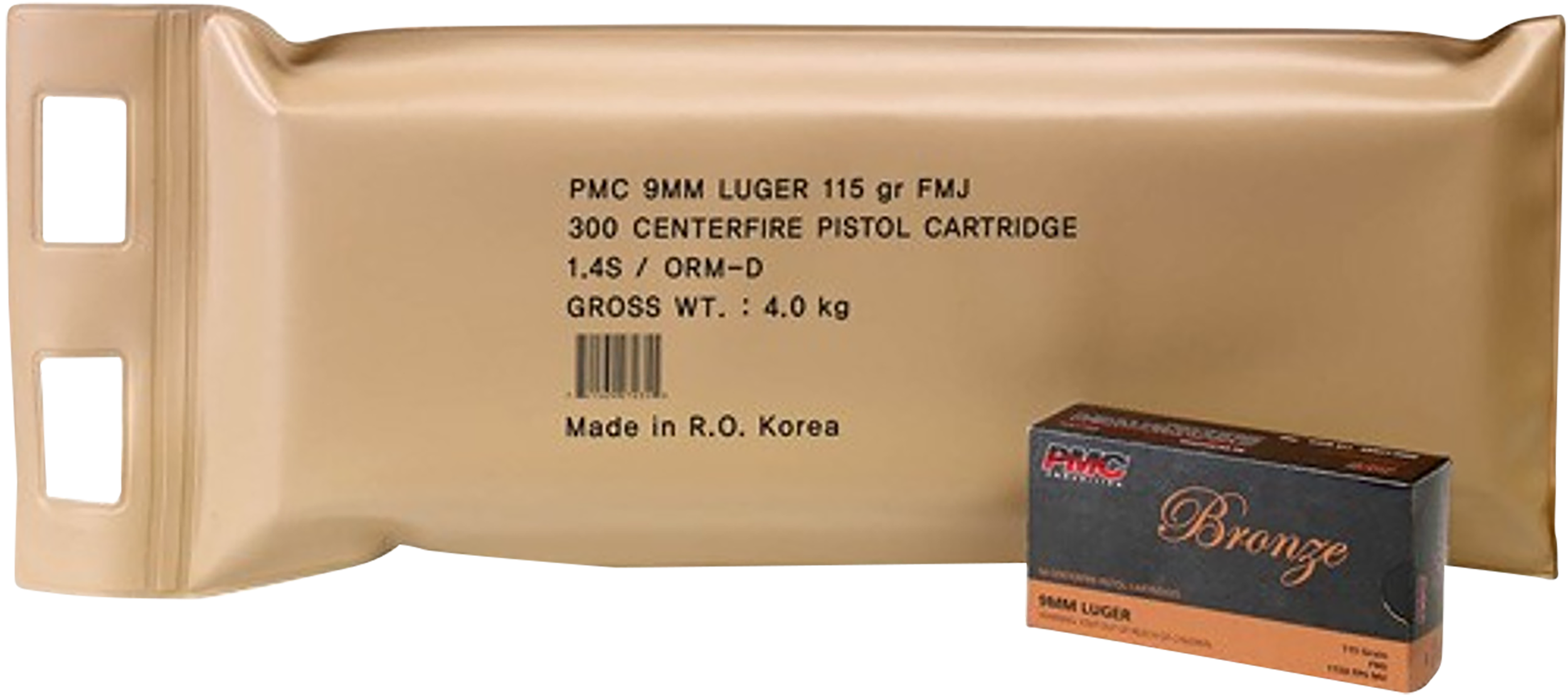 PMC Bronze Line Pistol Ammunition Battle Pack 9ABP, 9 mm, Full