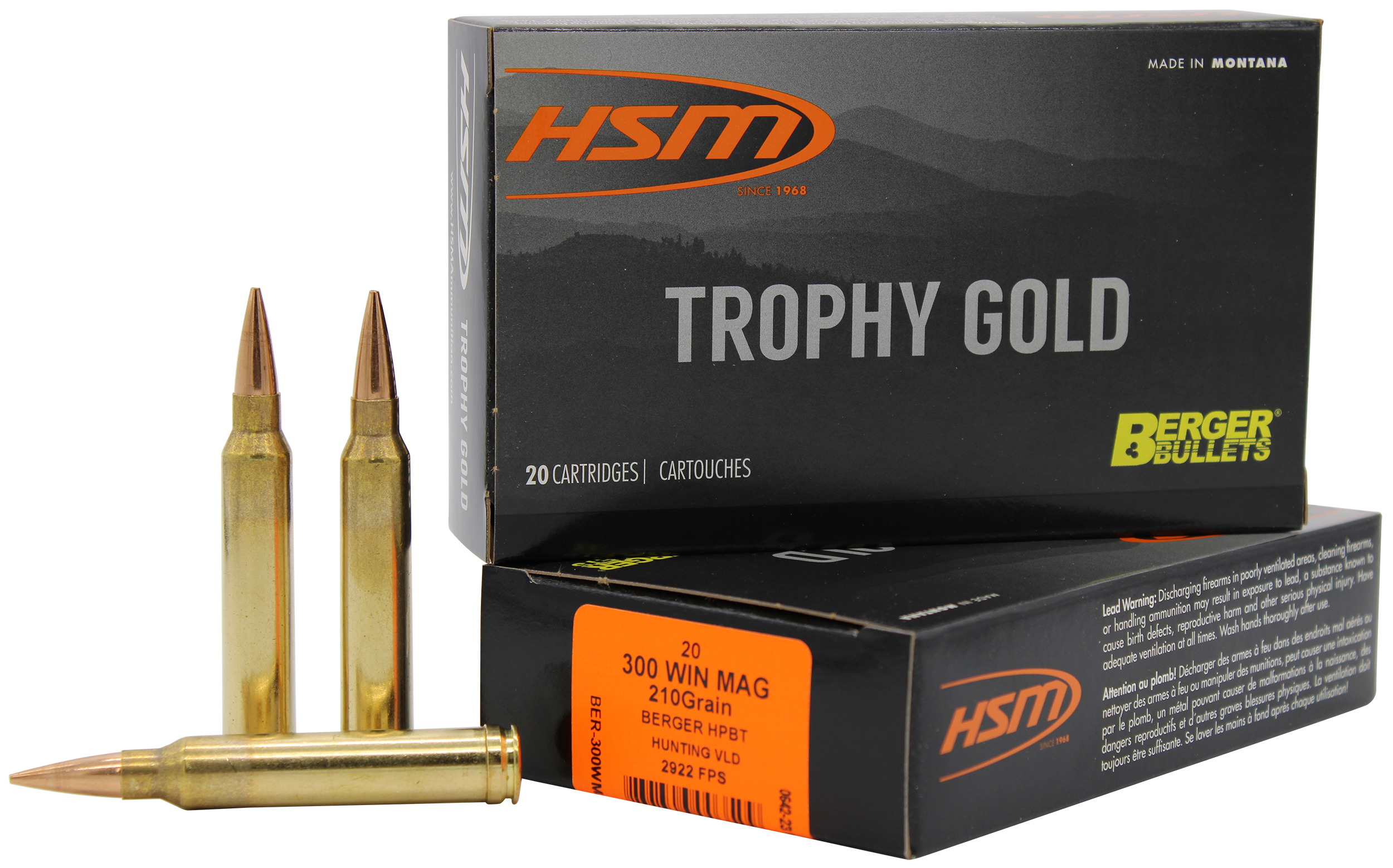HSM Trophy Gold Rifle Ammunition 300WM210VLD, 300 Winchester