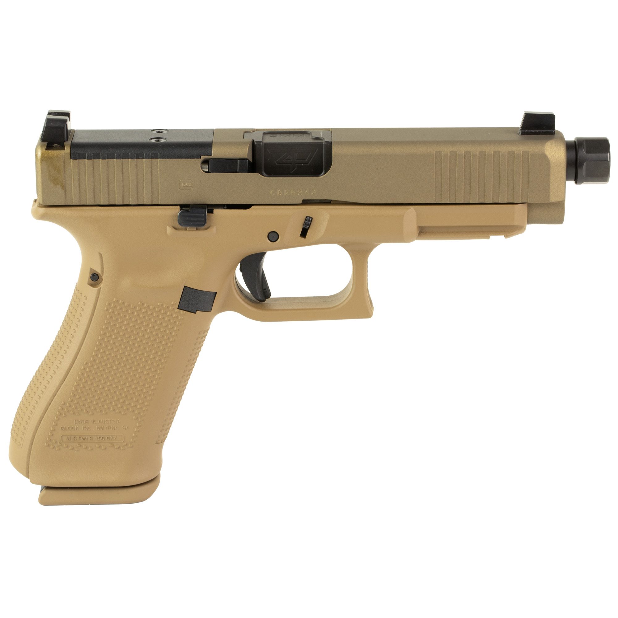 Glock 47X Gen5 M.O.S. Pistol 475S203MOSN-X-SCT, 9mm, 4.99" Threaded Barrel, FDE Polymer Grip, FDE Finish, Optic Ready, 17 Rds