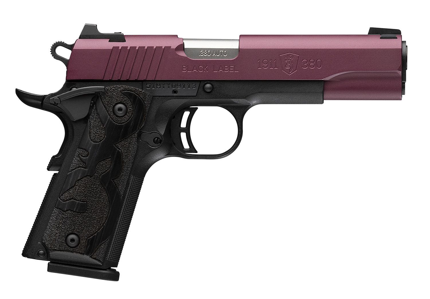Browning 1911-380 Black Label Pistol 051994492, 380 ACP, 4.25in, Black Polymer, Matte Black Finish, 8 Rds
