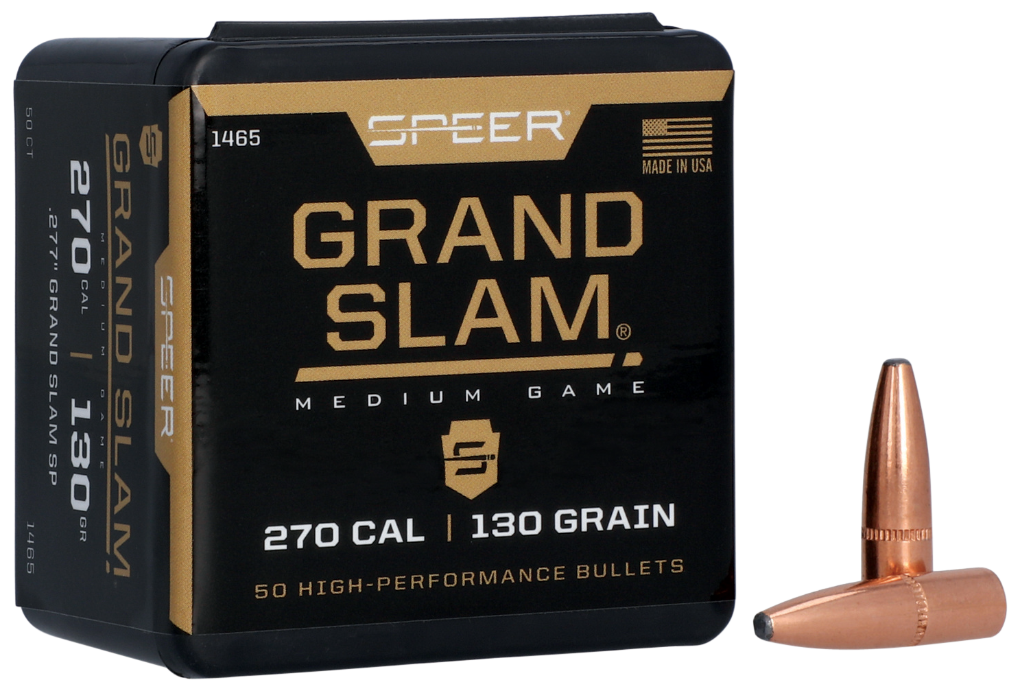 Speer 270 Caliber 130 Grain Grand Slam Protected Point 50/Box (1465), Not Loaded