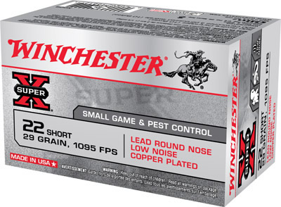 Winchester Super-X Rimfire Ammunition X22S, 22 Short, Lead Round