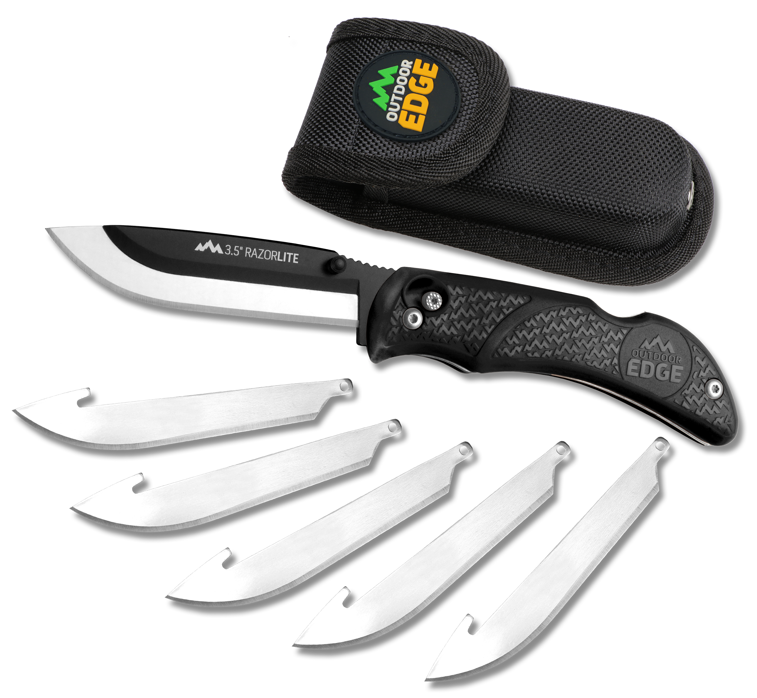 Outdoor Edge Razor-Lite Knife w/Plain Edge & Rubberized Kraton Handle (RL10C)