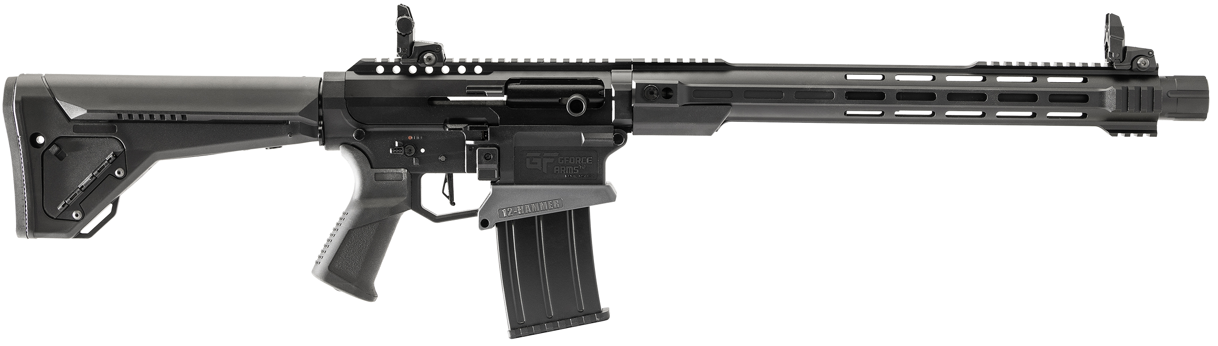 Gforce Arms MKX3 12-Hammer Shotgun GF12HMRB, 12 Gauge, 18.5", 3" Chmbr, Black Steel Barrel, Black Anodized Aluminum Receiver, Fixed Synthetic Stock