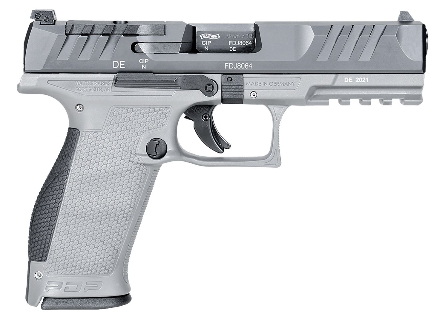 Walther PDP Optic Ready Pistol 2858371NP3, 9mm Luger, 4.50in, Gray Finish, 18 Rds