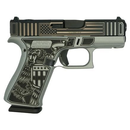 Glock 43X Custom Trump 'Take America Back' Pistol GLPX4350201FRMOSTTAB, 9mm, 3.39", Satin Distressed Finish, Optic Ready, 10 Rds, Made in USA