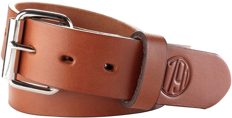 1791 Gunleather Gun Belt 01 (BLT-01-42/46-CBR-A), Size 42/46, 1-1/2" Width, Classic Brown Leather