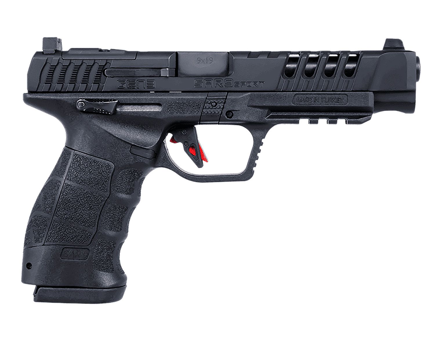 SAR USA SAR9 Sport Gen3 Optic Ready Pistol SARSPTG3BL, 9mm Luger, 5.20in, Interchangeable Backstrap, Black Finish, 17 Rds