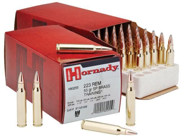Hornady Training Rifle Ammunition 80255, 223 Remington, Soft Point (SP), 55 GR, 3240 fps, 50 Rd/bx