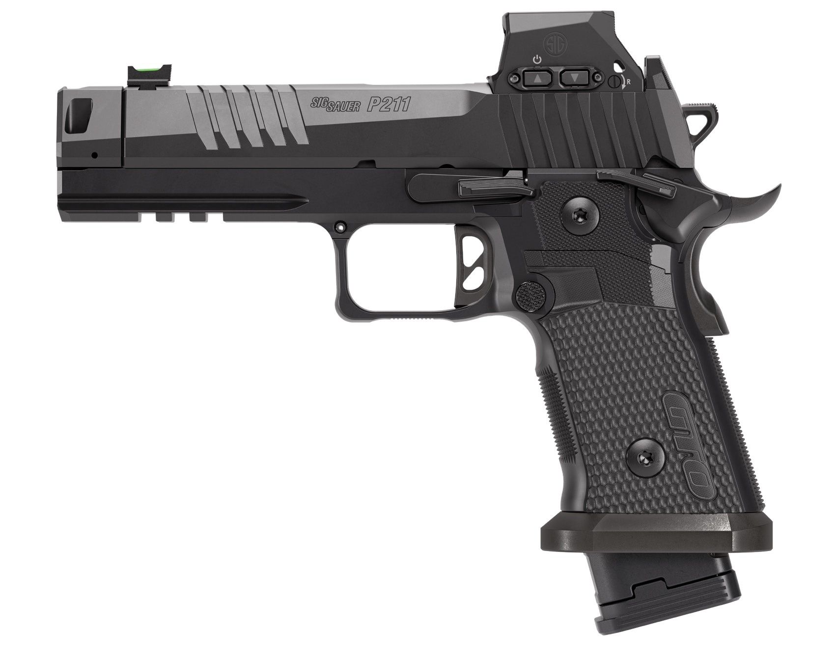 Sig Sauer P211-GTO RXSL Pistol 211F-9-GTO-B-RXSL, 9mm, 4.4in Bull Barrel, Aluminum Grips, 21 Rds