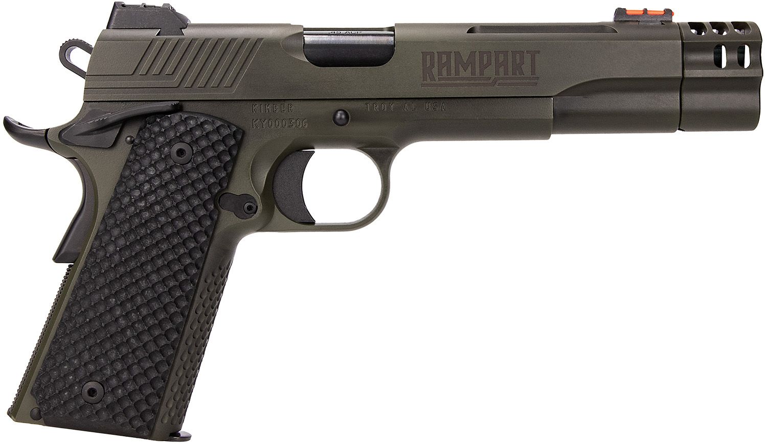 Kimber Rampart Pistol 3000469, 38 Super, 5in, nc 3000469 Rampart  38 Super 9+1 5" Cerakote Stainless Steel Slide G10 Grips, Cerakote Finish, 9 Rds