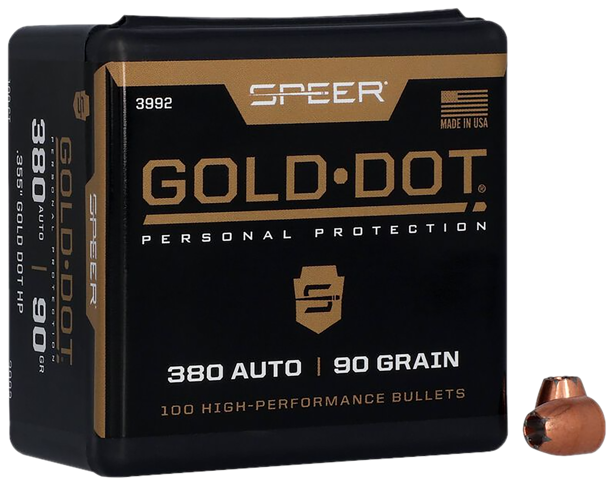 Speer Reloading Handgun Bullets 9mm Cal 90 Grain 100 Per Box (3992), Not Loaded