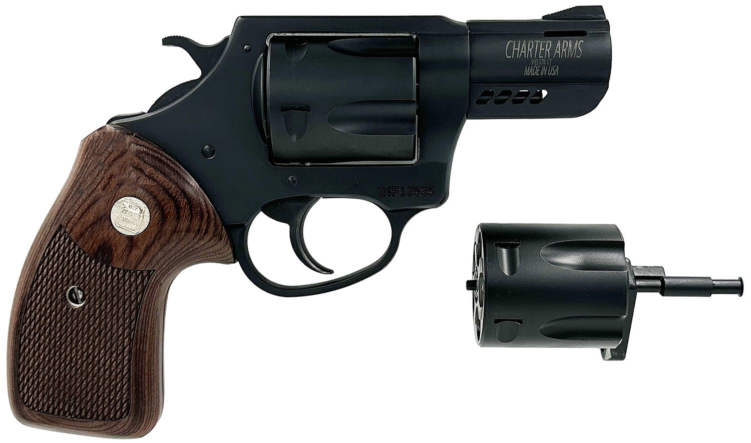 Charter Mag Pug & Pitbull Revolver 13920, 9mm, 2.2in, Classic Walnut Wood, 5 Rds