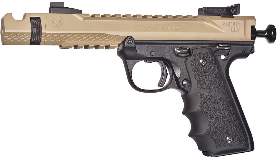 Volquartsen Black Mamba Pistol VF4M-0028, 22 Long Rifle, 4.5", Hogue Grip, FDE Finish, Target Sights, 10 Rds