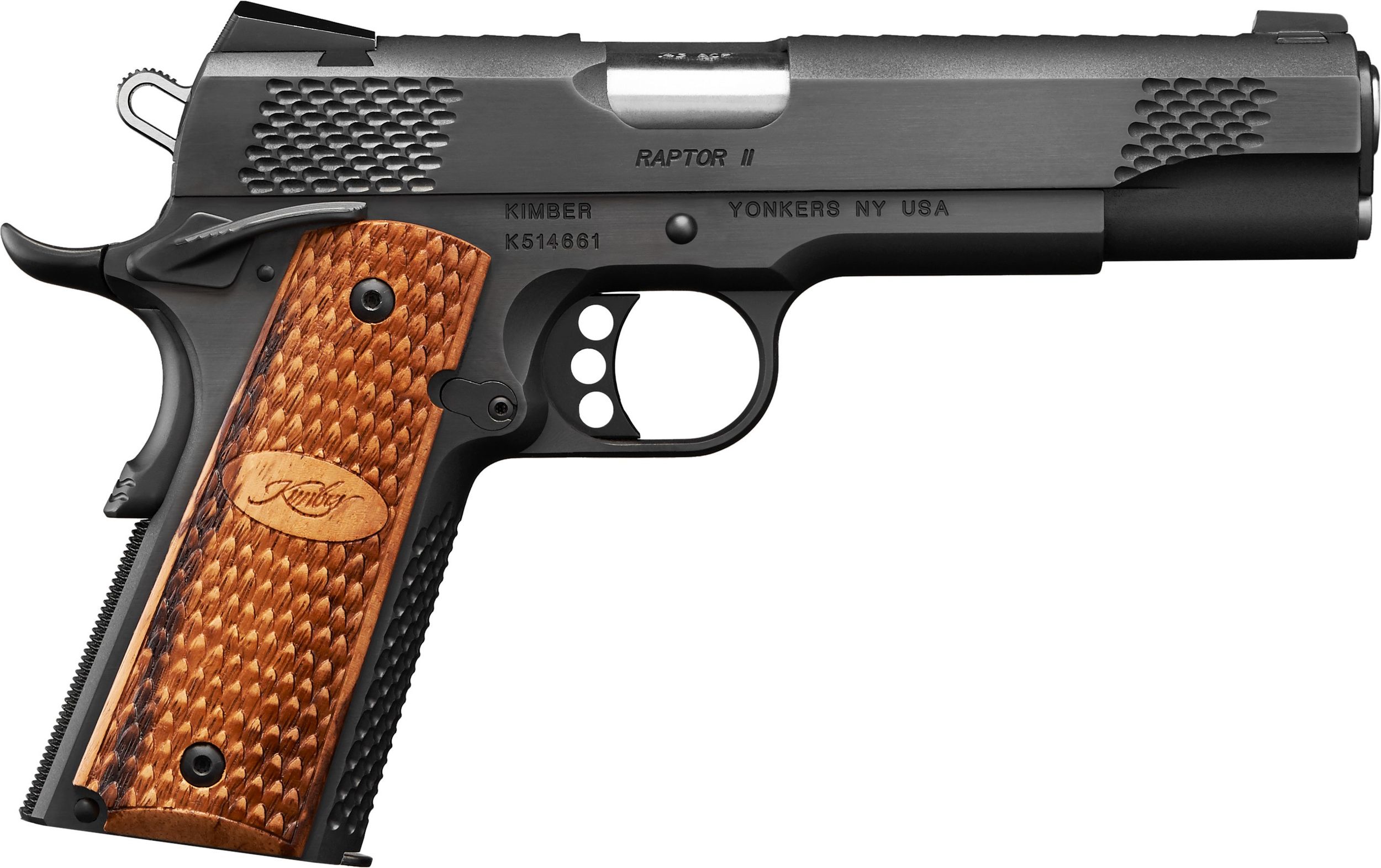 Kimber Raptor II Pistol 3200117CA, 45 ACP, 5in, Wood Grips, 8 Rds