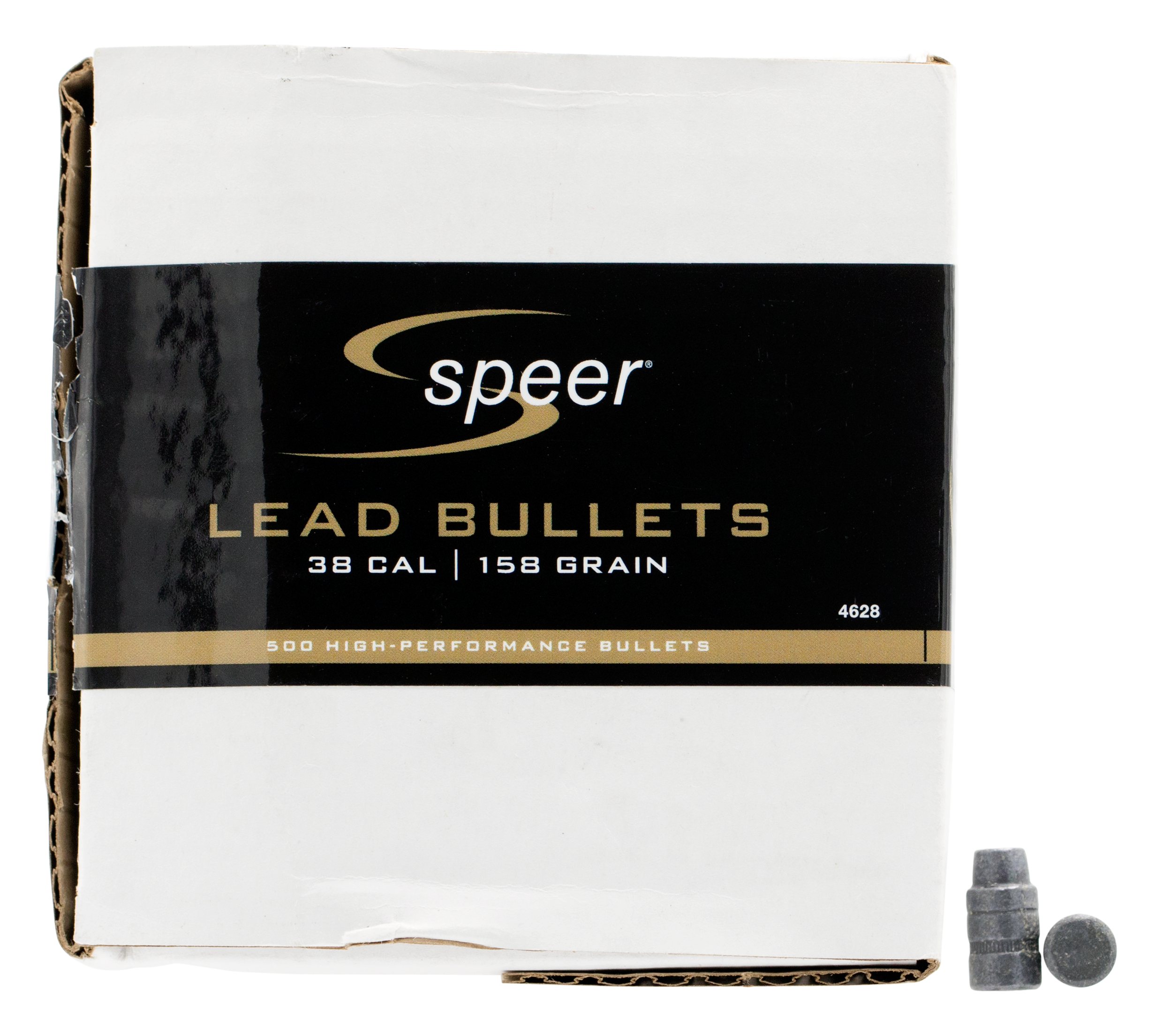 Speer 38 Caliber 158 Grain Lead Semi-Wadcutter Hollow Point 500/Box (4628), Not Loaded