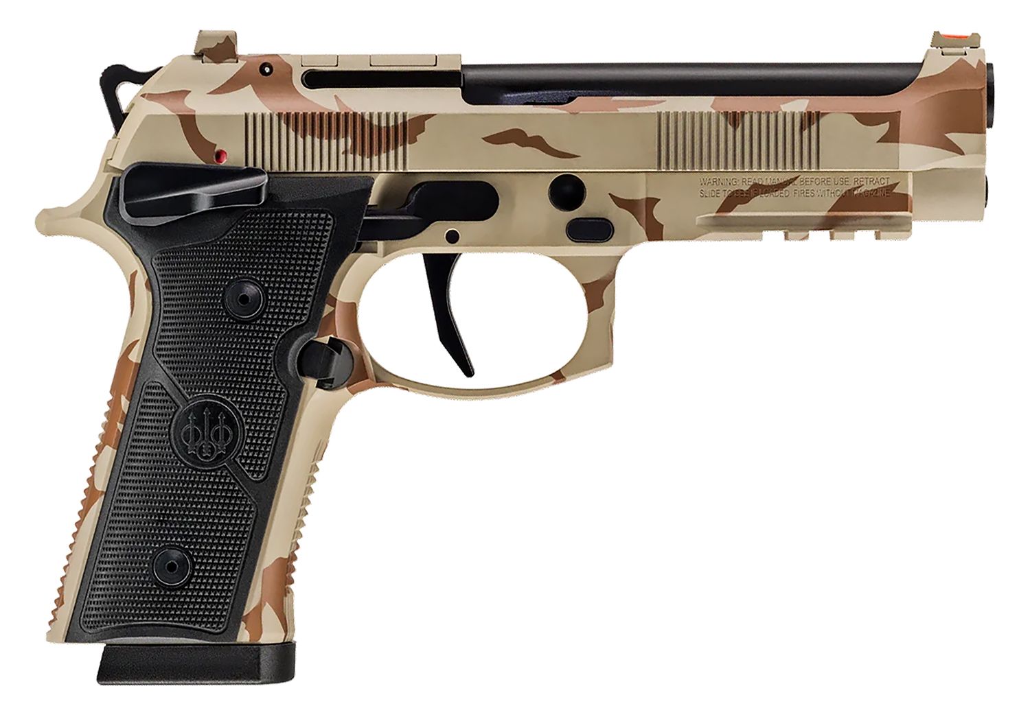 Beretta 92XI Optic Ready Pistol SPEC0743A18, 9mm Luger, 4.70in, Black Textured, Desert DPM Cerakote Finish, 18 Rds