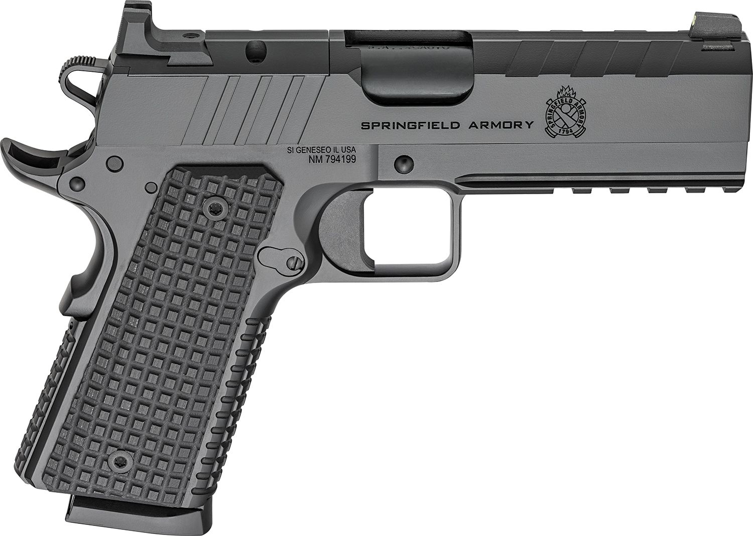 Springfield 1911 Emissary AOS Optic Ready Pistol PX9228LAOS, 45 ACP, 4.25in, VZ G10, Black Cerakote Finish, 8 Rds