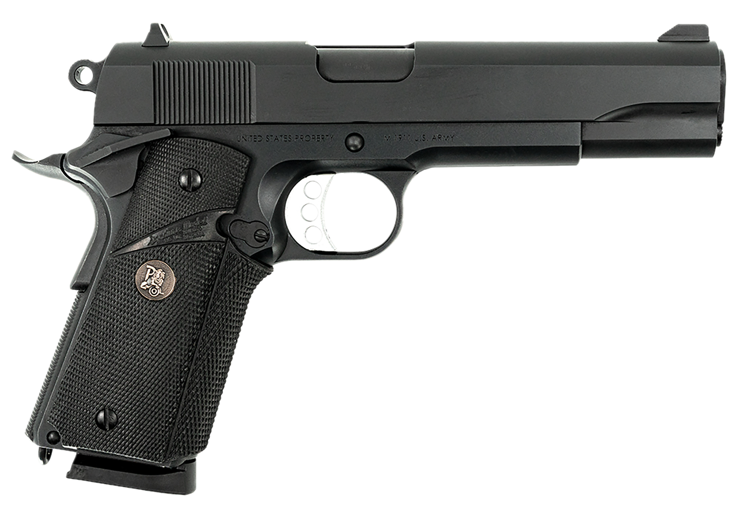 Tisas 1911 Meusoc Pistol 10100575, 45 ACP, 5in, Black Pachmayr