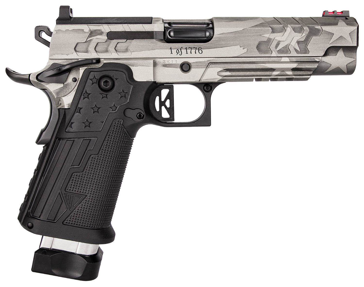 Kimber 2K11 Independence Limited Edition Double Stack 1911 Pistol, 3500068, 45 ACP, 5", Kevlar Carbon Fiber Grips, Flag Cerakote Slide, Optic Ready, 13+1