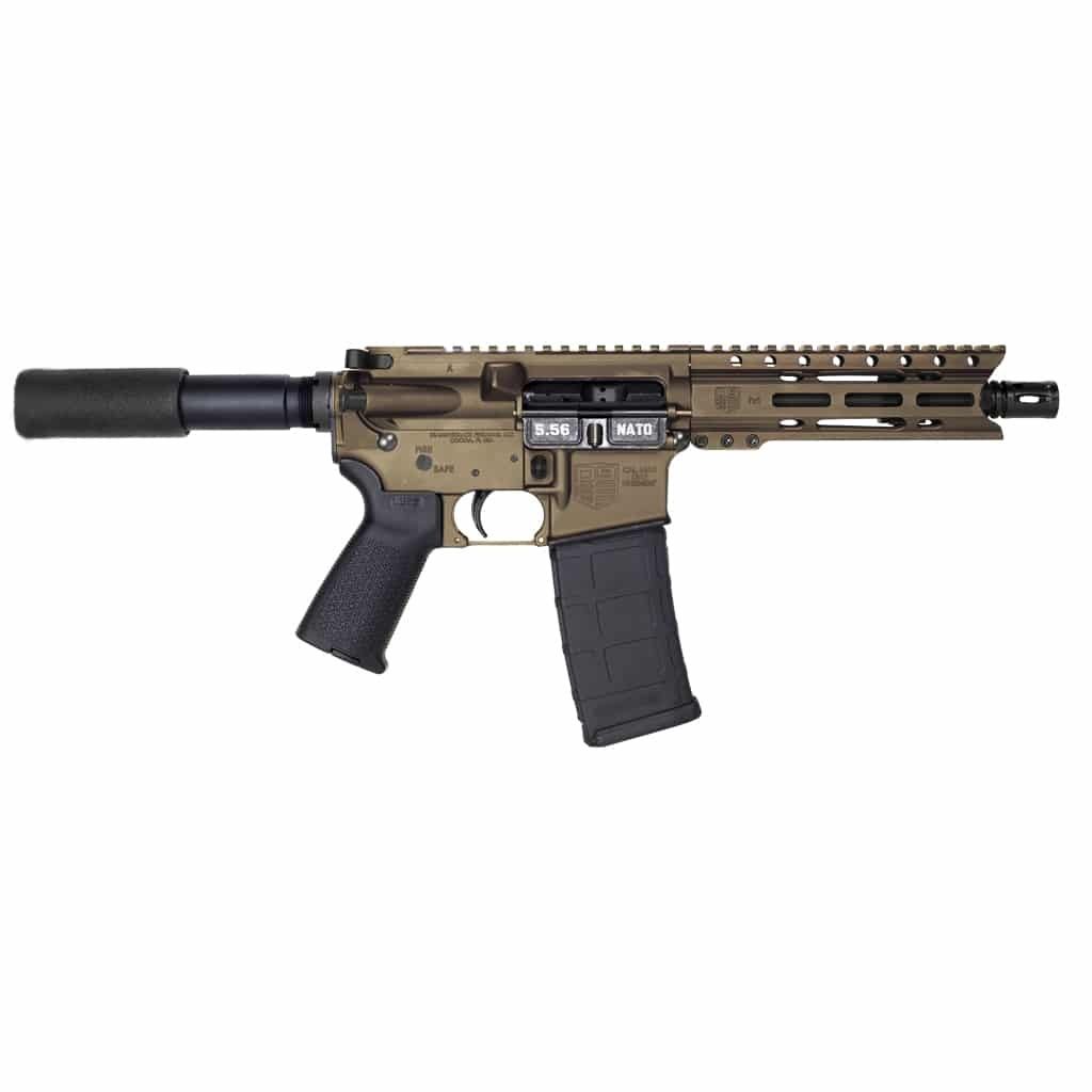 Diamondback Carbon DB15 Pistol DB1912K071, 5.56 NATO, 7in, No Stock, MOE Grips, Bronze Finish, 30 Rds