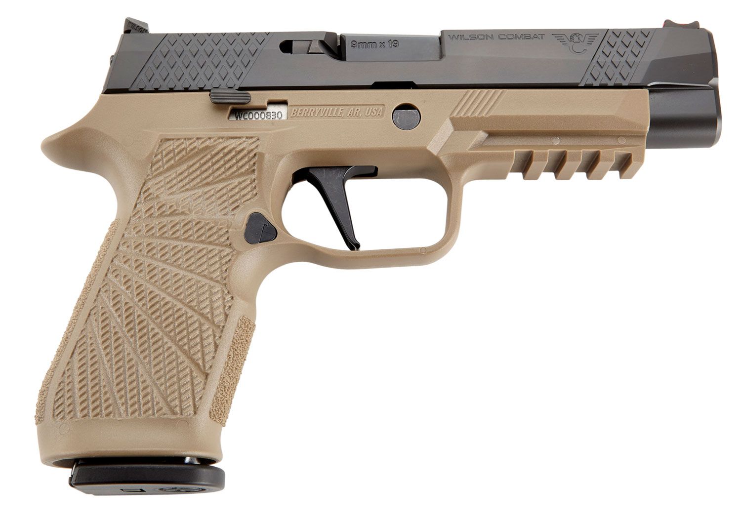 Wilson Combat P320 Pistol SIGWCP320F9TATC, 9mm Luger, 4.70in, Tan Polymer, Tan Finish, 17 Rds