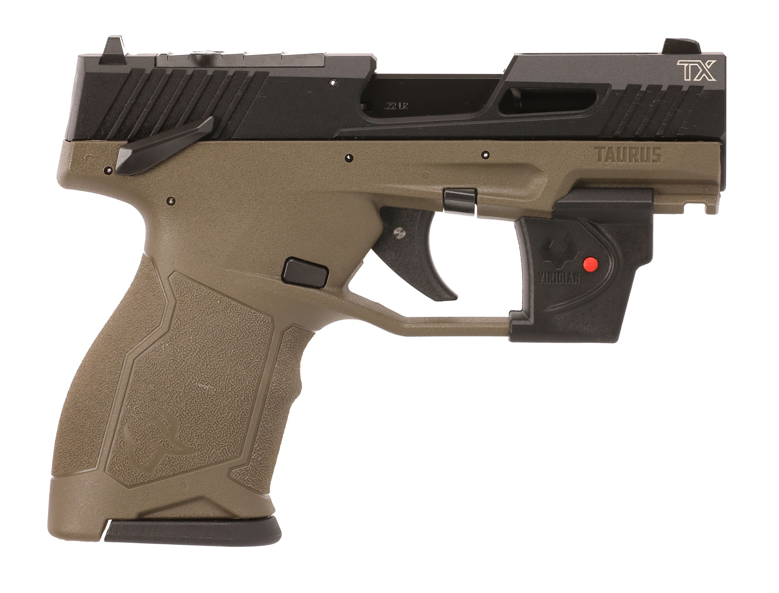 Taurus TX22 Compact Optic Ready Pistol 1-TX22131OVL, 22LR, 3.5in, ODG Polymer Grip, 13 Rds