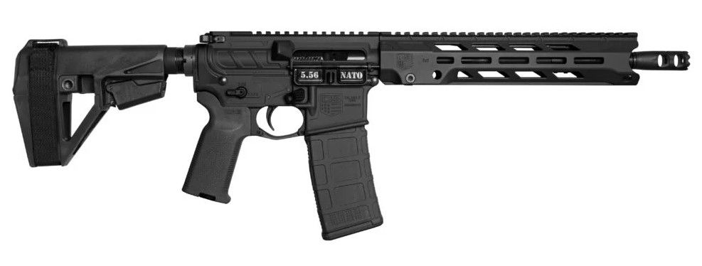 Diamondback Obsidian DB15 Pistol DB1984K001, 5.56 NATO, 11.5", SB Tactical SBA5 Brace, Black Finsih, 30 Rds