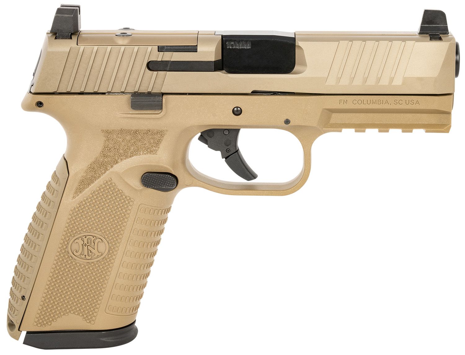 FN Herstal 510 MRD Optic Ready Pistol 66101382, 10mm Auto, 4.10in, FDE Textured Polymer, Flat Dark Earth Finish, 10 Rds