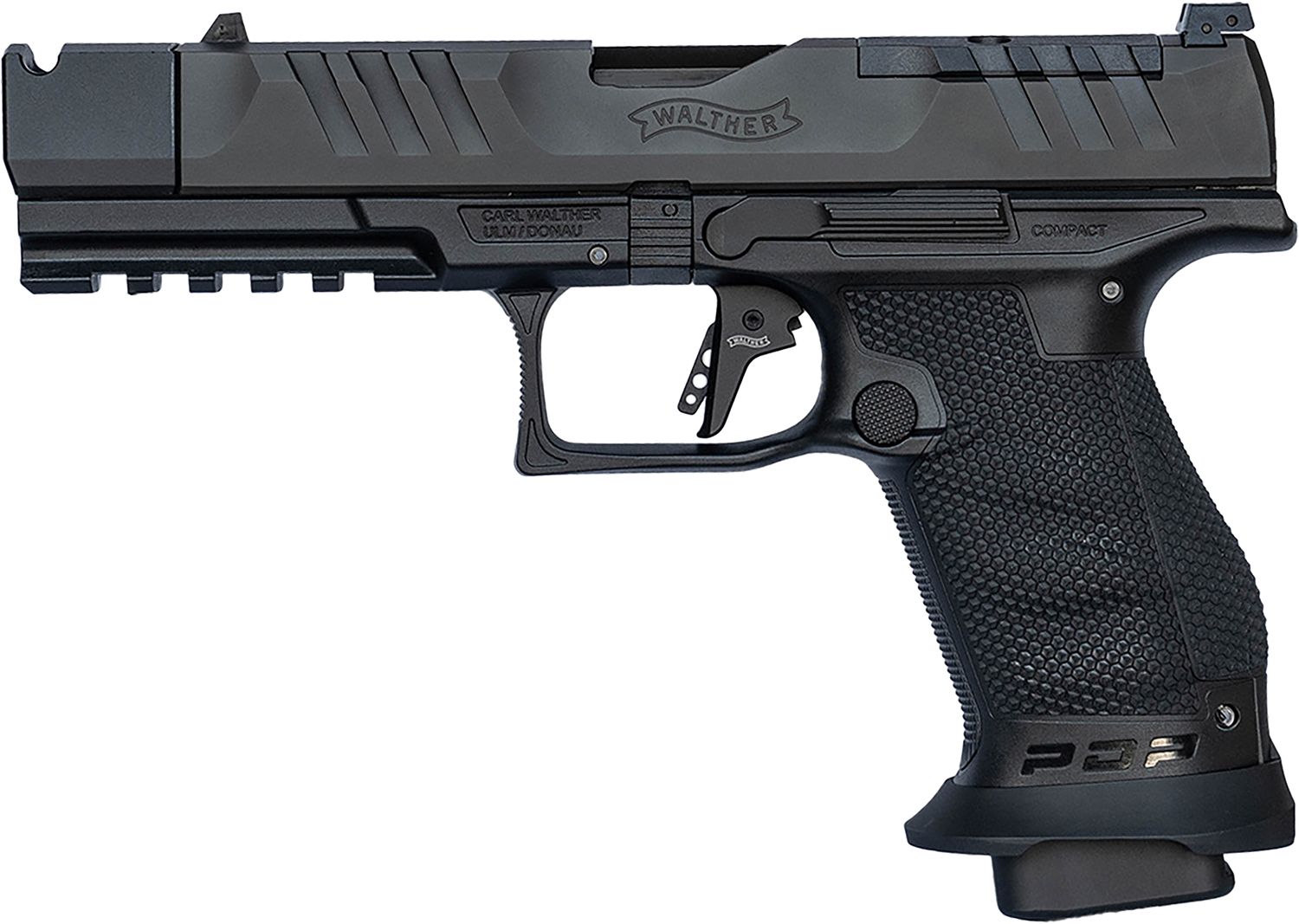 Walther PDP Pro-X Compact Optic Ready Pistol 4796034, 9mm Luger, 4.60in, Medium Backstrap, Black Finish, 18 Rds