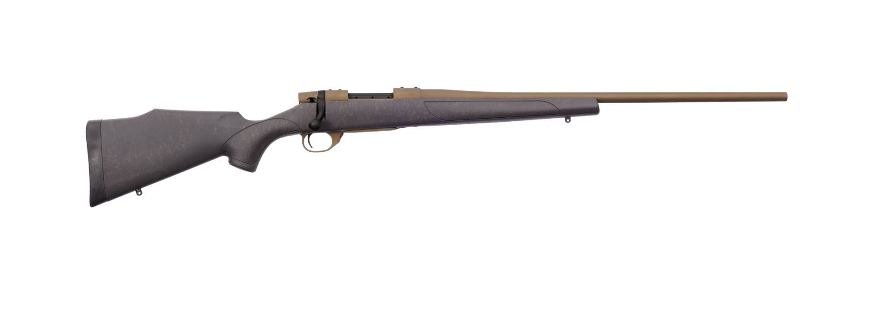 Weatherby Vanguard Weatherguard Rifle VWB243NR2T, 243 Win, 22", Black with Bronze Webbing Stock, 5 Rds