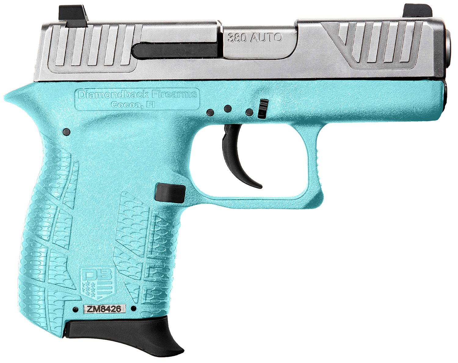 Diamondback DB380 Gen4 Pistol DB0100E092, 380 ACP, 2.80in, Mint Polymer Frame w/Beavertail & Grips, Mint Finish, 6 Rds