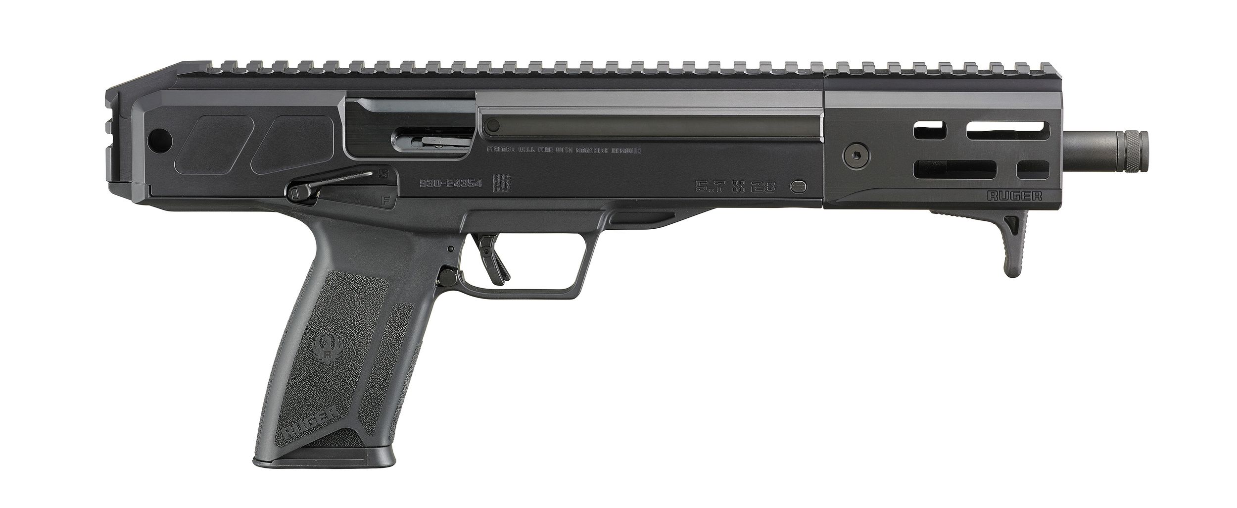 Ruger LC Charger Pistol 19304, 5.7x28, 10.3in, Black Polymer Grips, 10 Rds