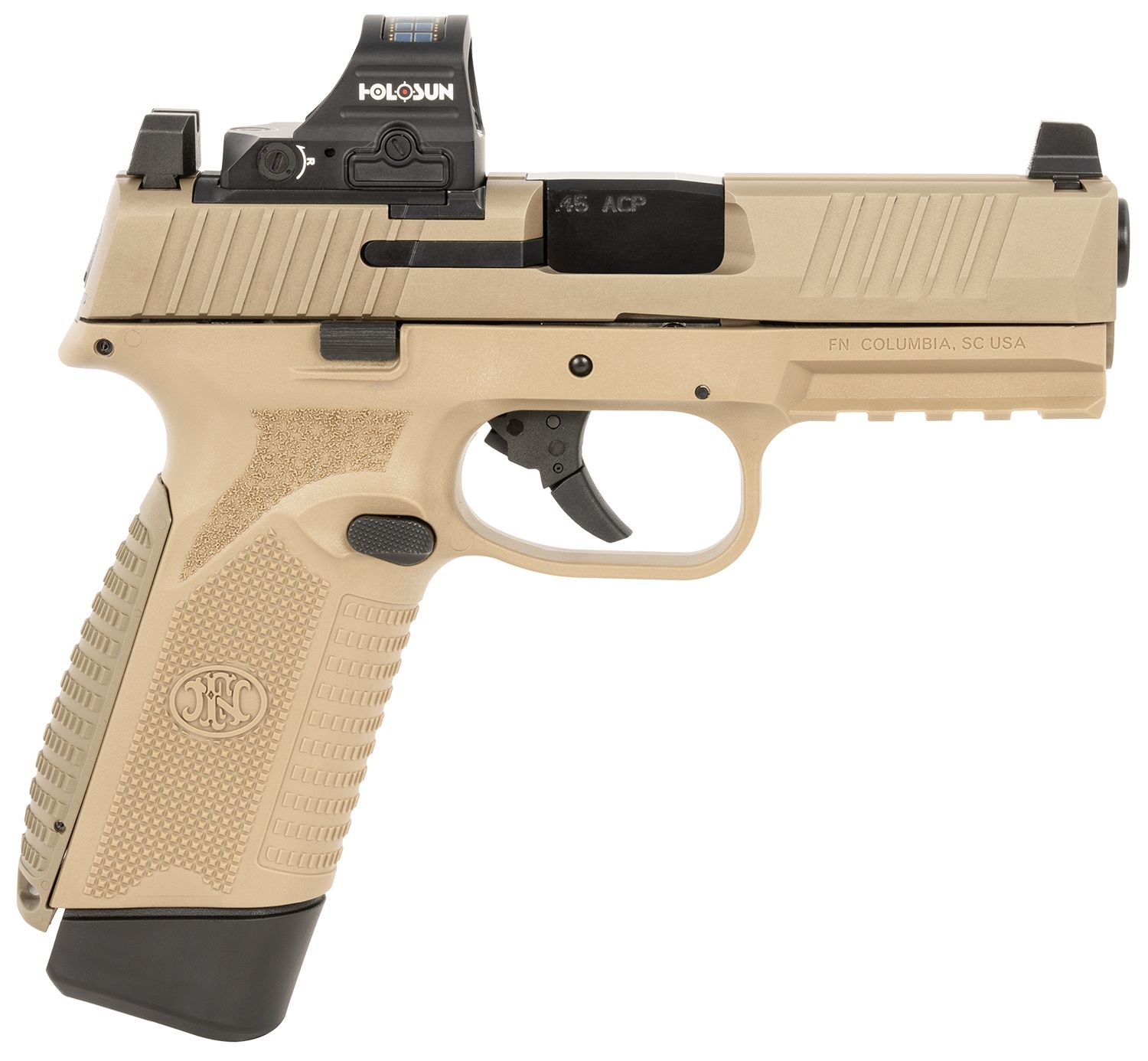 FN Herstal 545 MRD w/Optic Optic Ready Pistol 66101919, 45 ACP, 4.10in, FDE Textured Polymer, Flat Dark Earth Finish, 10 Rds