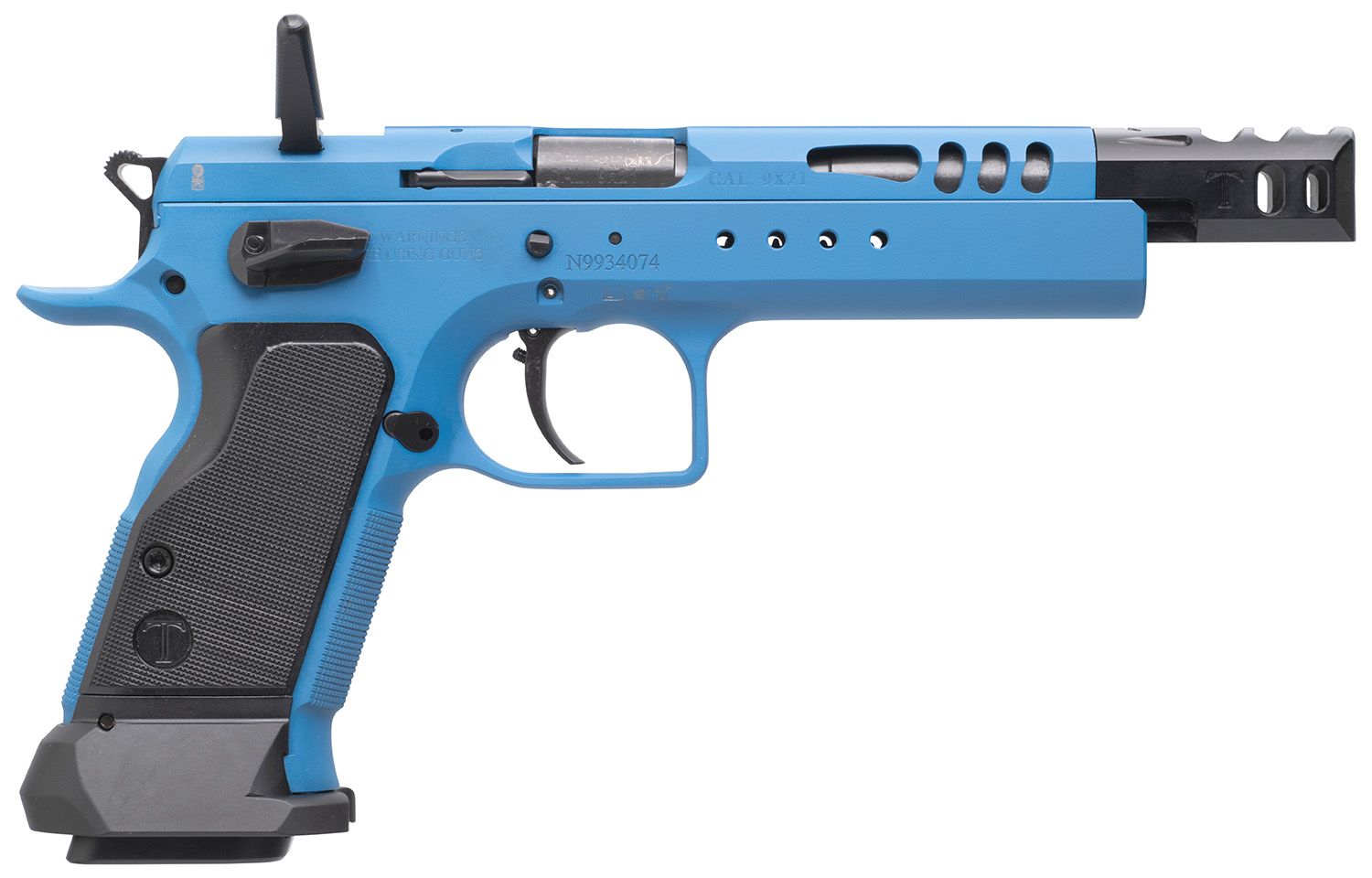 EAA Domina Pistol TFDOM9, 9mm Luger, 5.20in, Ported Slide & Black Polymer Grips, Blue Finish, 17 Rds
