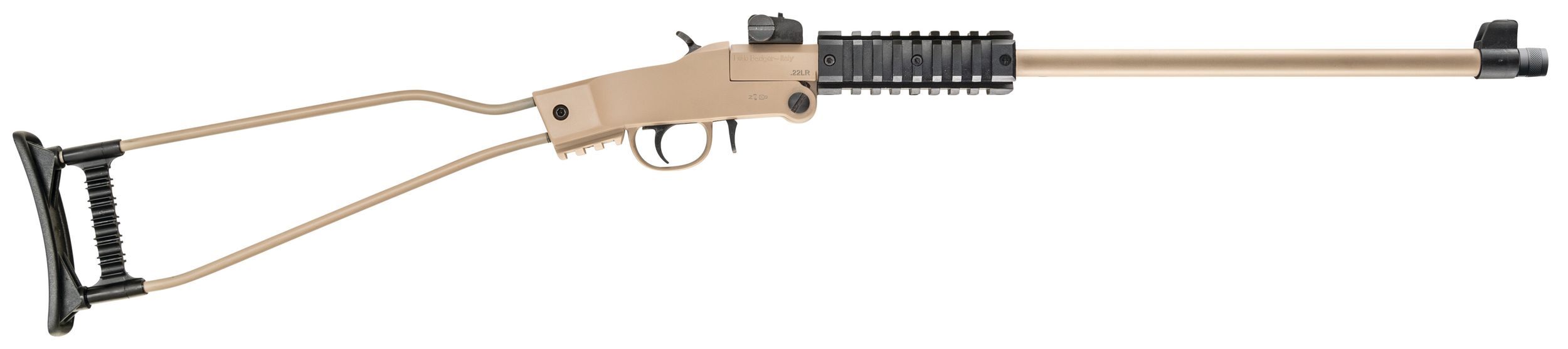 Chiappa Little Badger Single-Shot Rifle 500.255, 22LR, 16.5", Wire Steel Stock, Desert Sand Finish, 1 Rd
