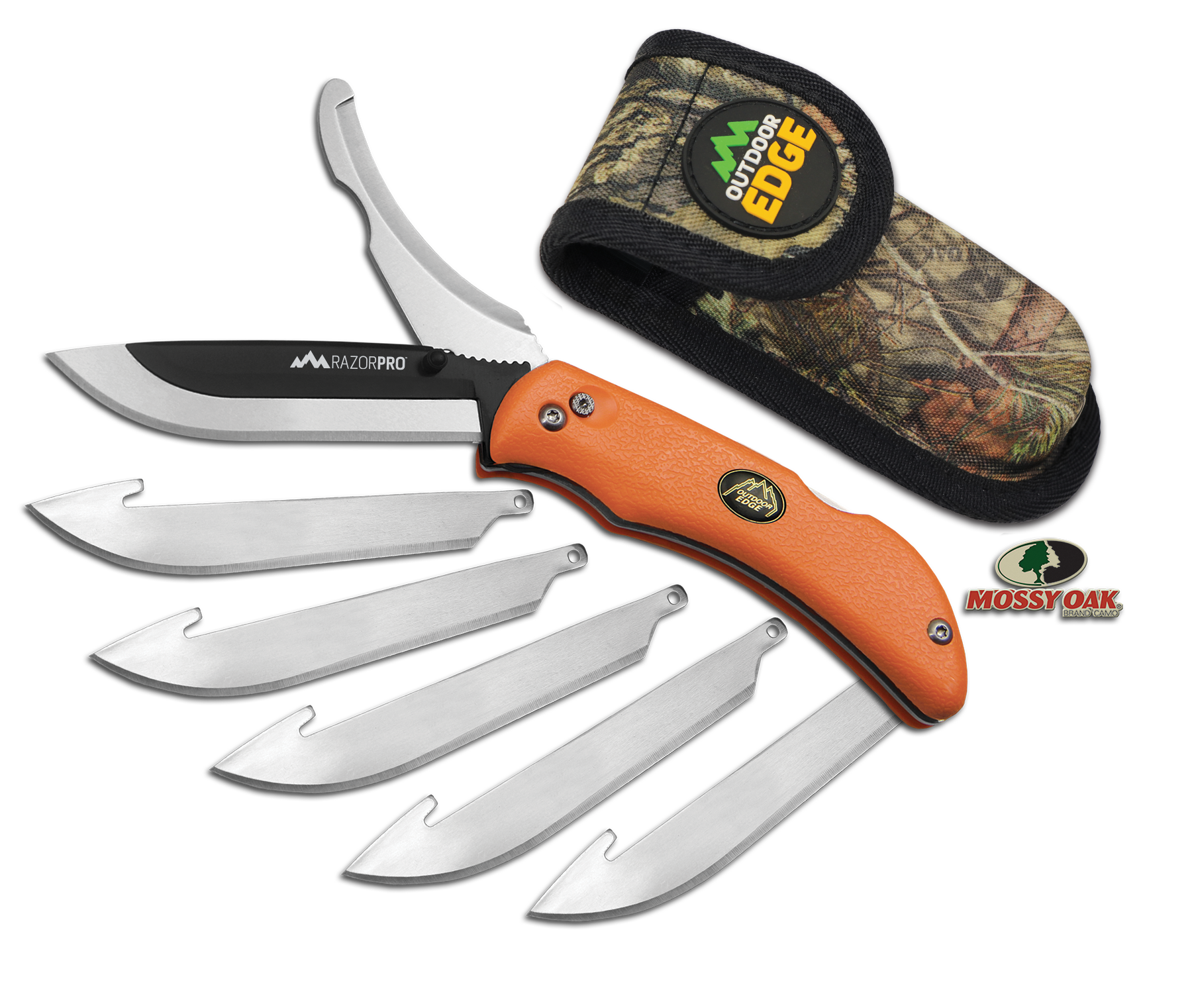 Outdoor Edge Razor Pro Folding Knife w/Plain Edge & Orange Rubberized Kraton Handle (RO20C)