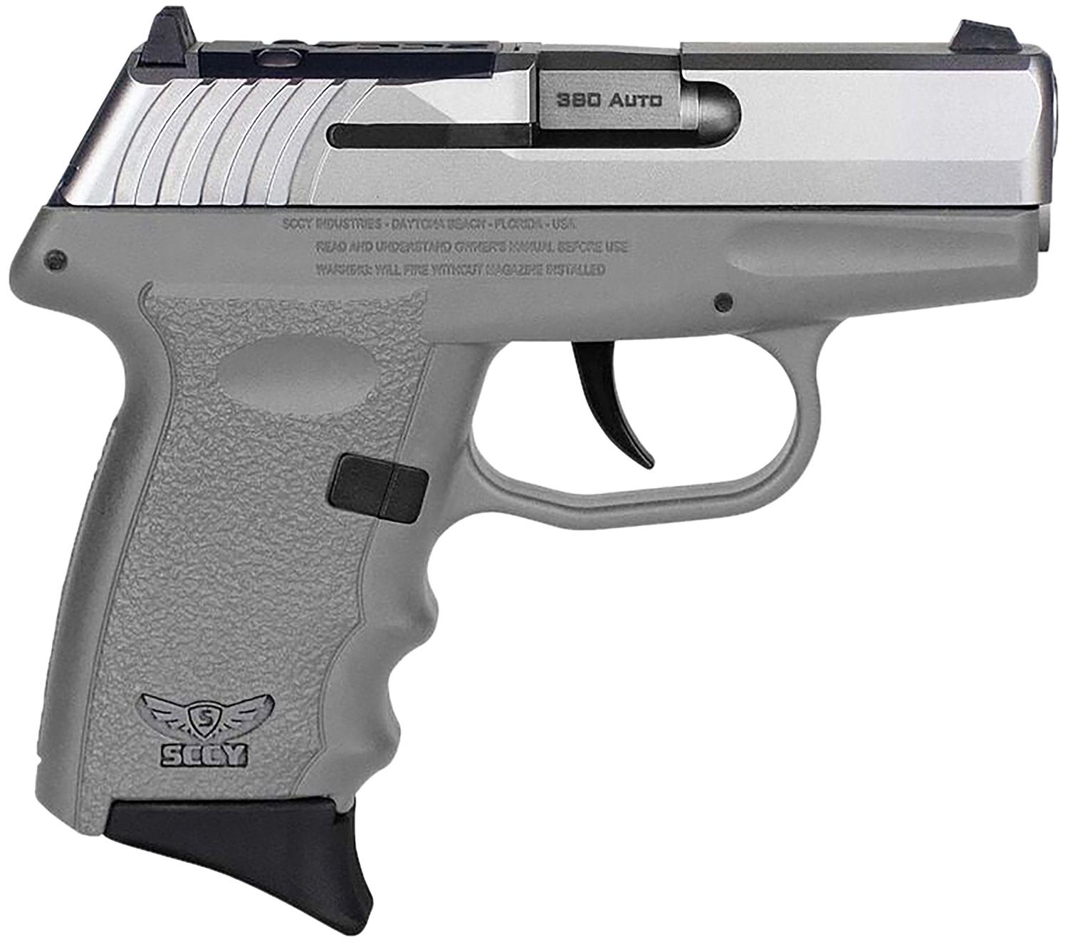 SCCY Industries CPX-3 Pistol CPX3TTSGRDR, 380 Auto, 2.96in, Sniper Gray Finger Groove Polymer, 10 Rds