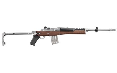 Ruger Mini-14 Tactical Rifle 05895, 5.56mm, Walnut Side Folder Stock, Stainless Finish, 20 Rds