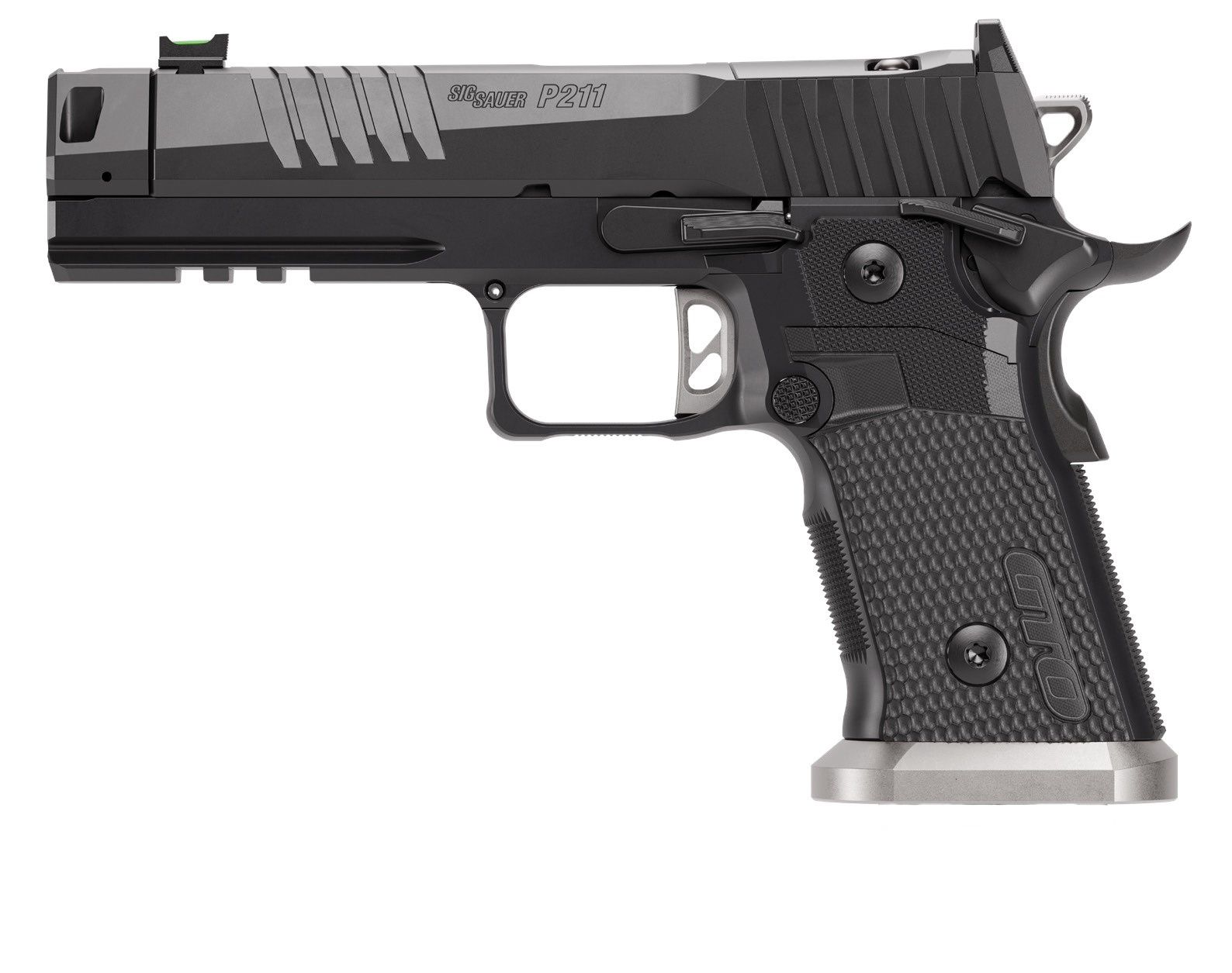 Sig Sauer P211-GTO Pistol 211F-9-GTO-10, 9mm, 4.4in Bull Barrel, Aluminum Grips, 10 Rds