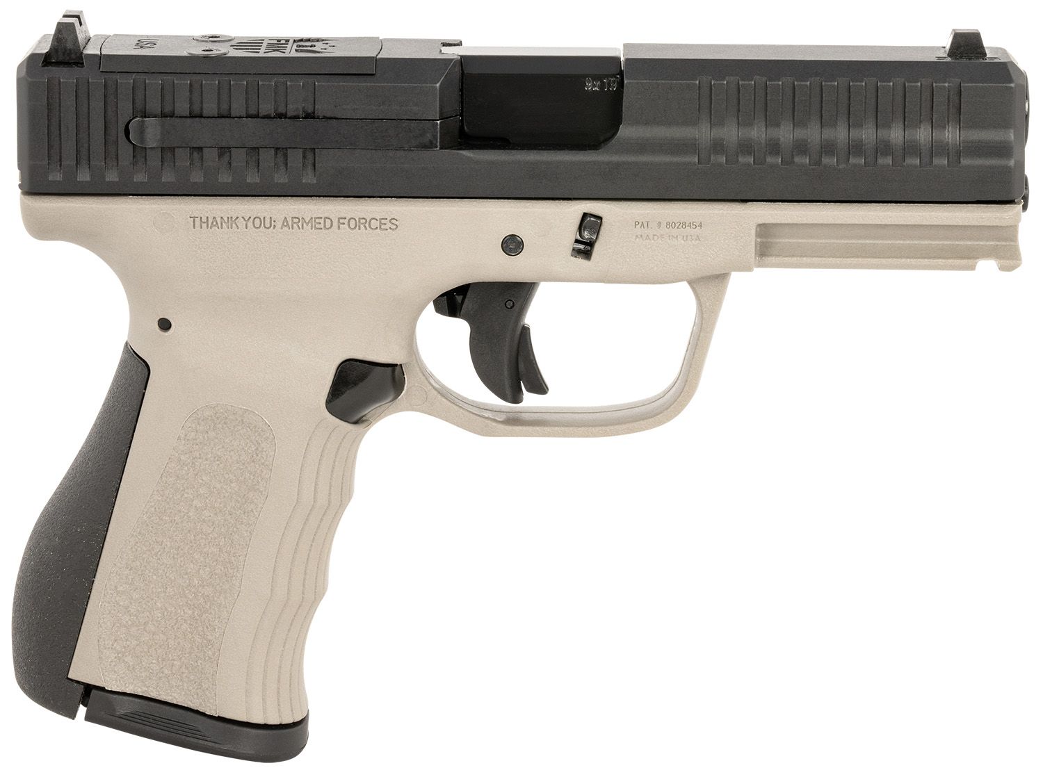 FMK G3 Optic Ready Pistol FMKG49TG, 9mm Luger, 4in, Black Backstrap Grips, Titanium Gray Finish, 14 Rds